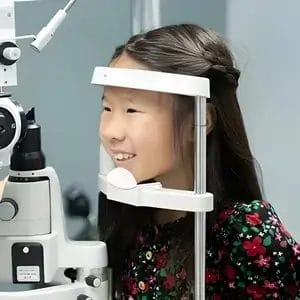 Child at eye exam